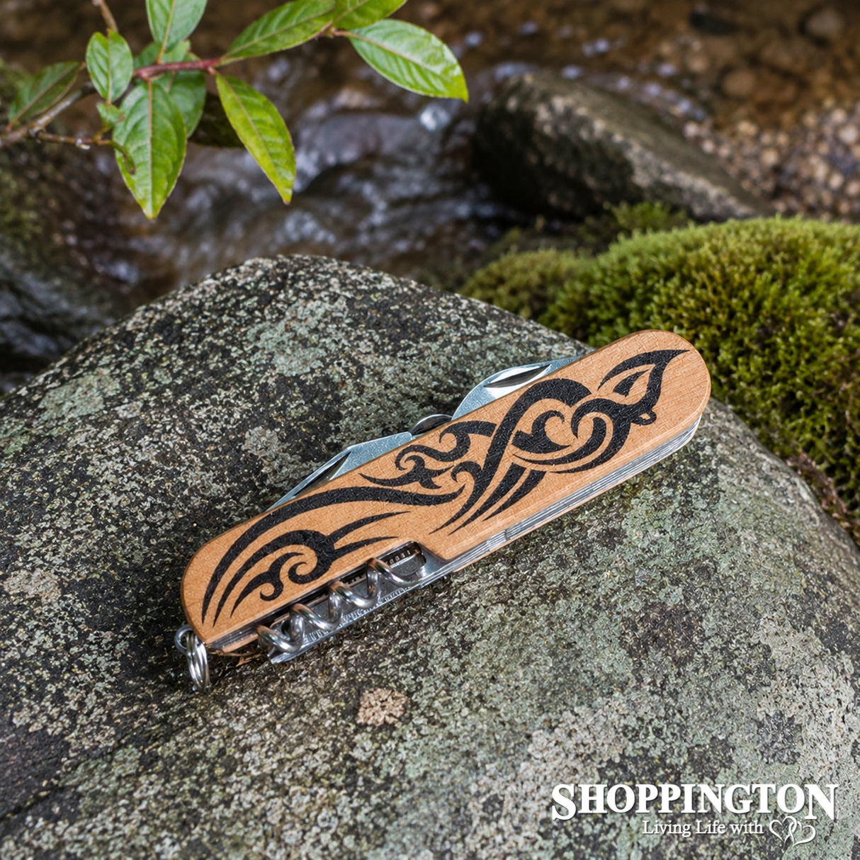 Rimu Pocket Knife - Tribal Kowhaiwhai