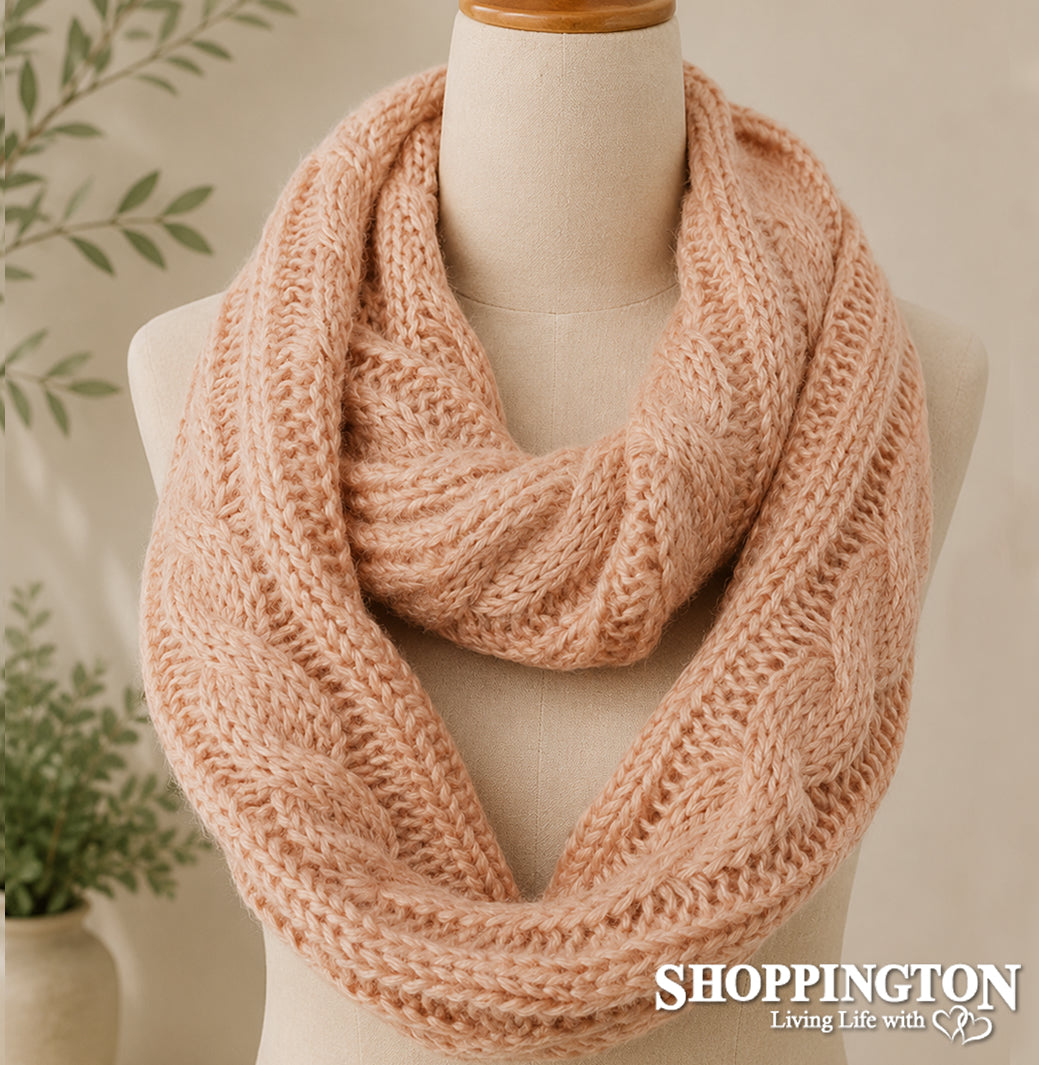 Snood - Apricot Cable Knit