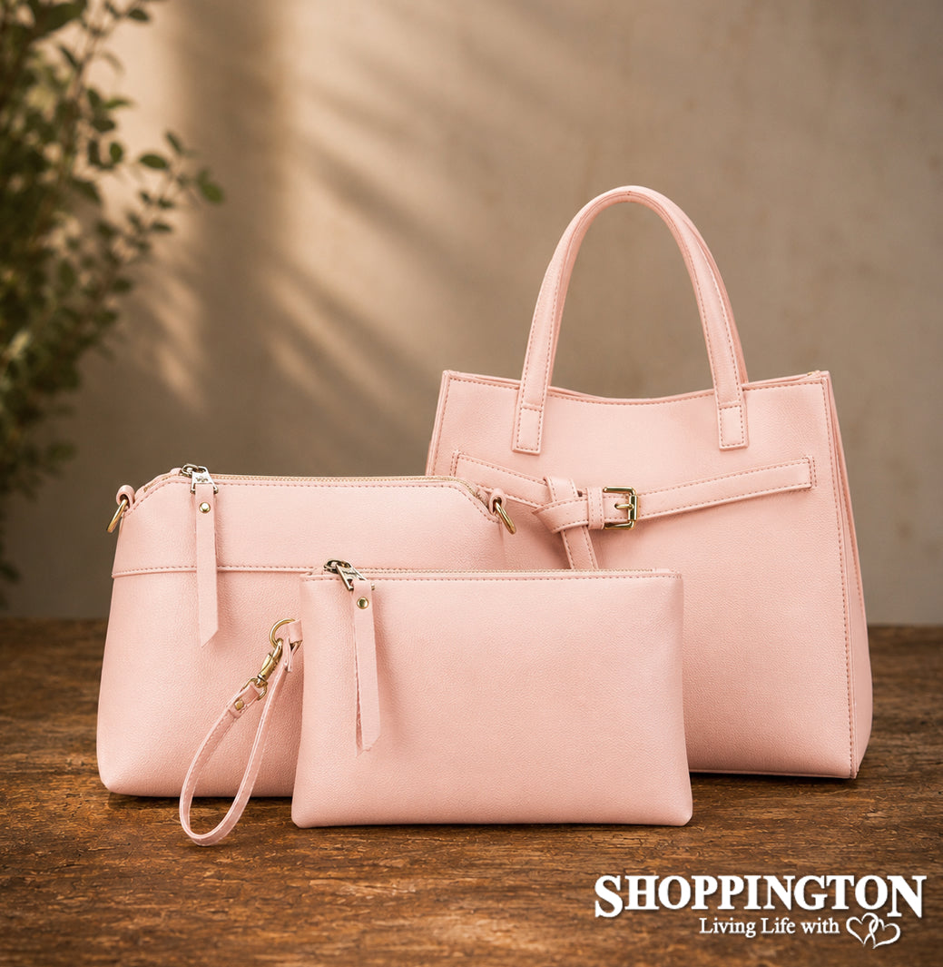 Kellye Pink 3pc Handbag Set