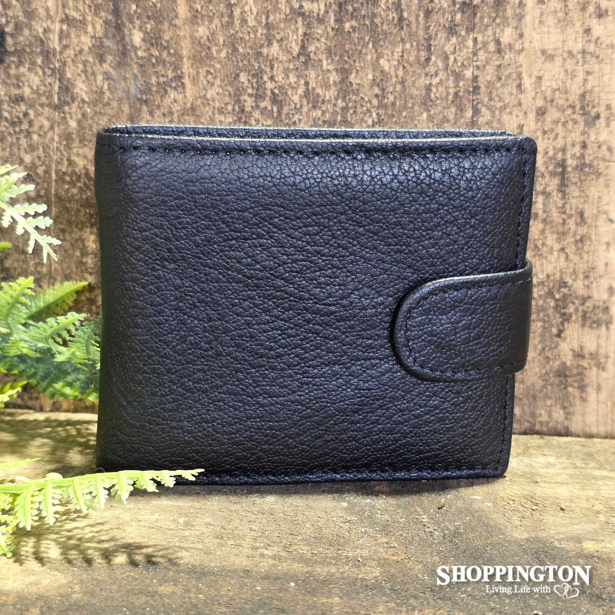 Genuine Leather Mens Plain Wallet - Black