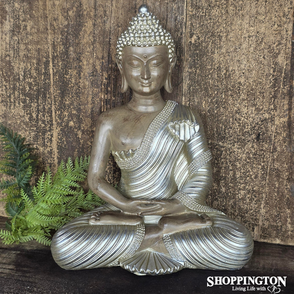 Meditating Gold & Fawn Buddha