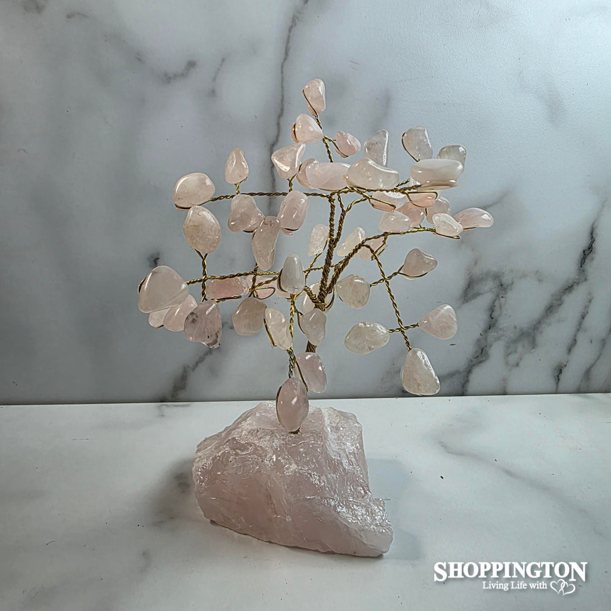 Gemstone Wire Tree 16cm Rose Quartz