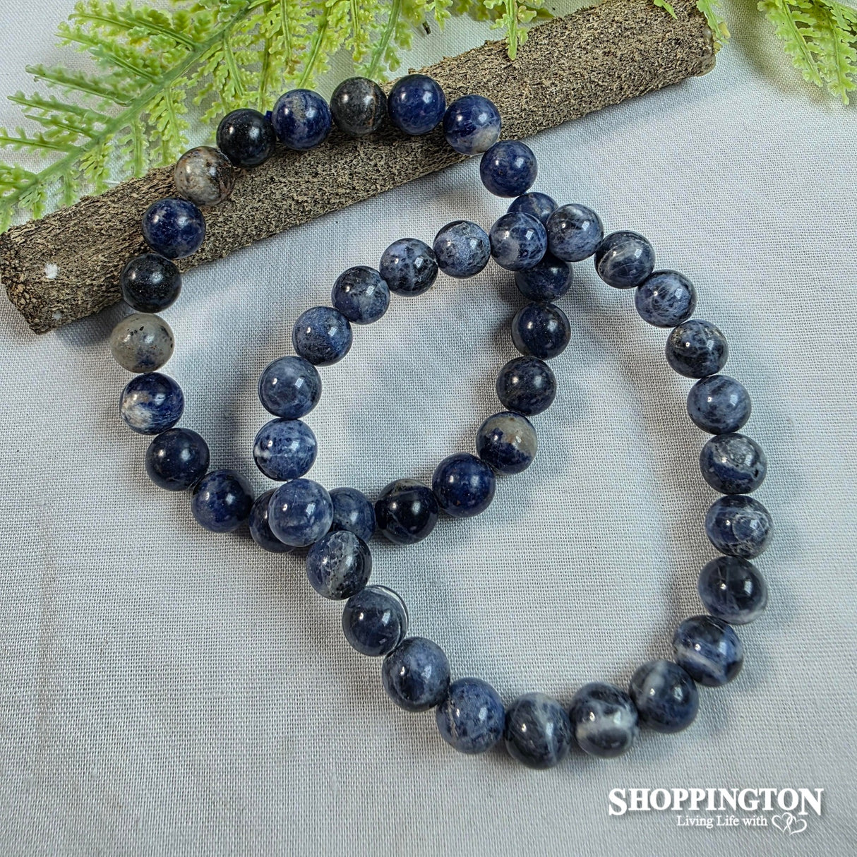 Crystal Gemstone Bead Bracelet - Sodalite