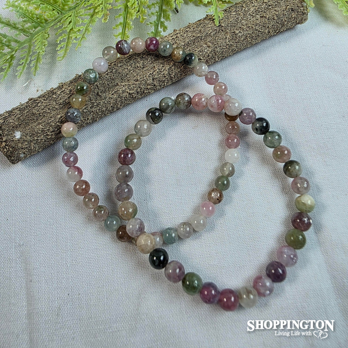 Crystal Gemstone Bead Bracelet - Tourmaline