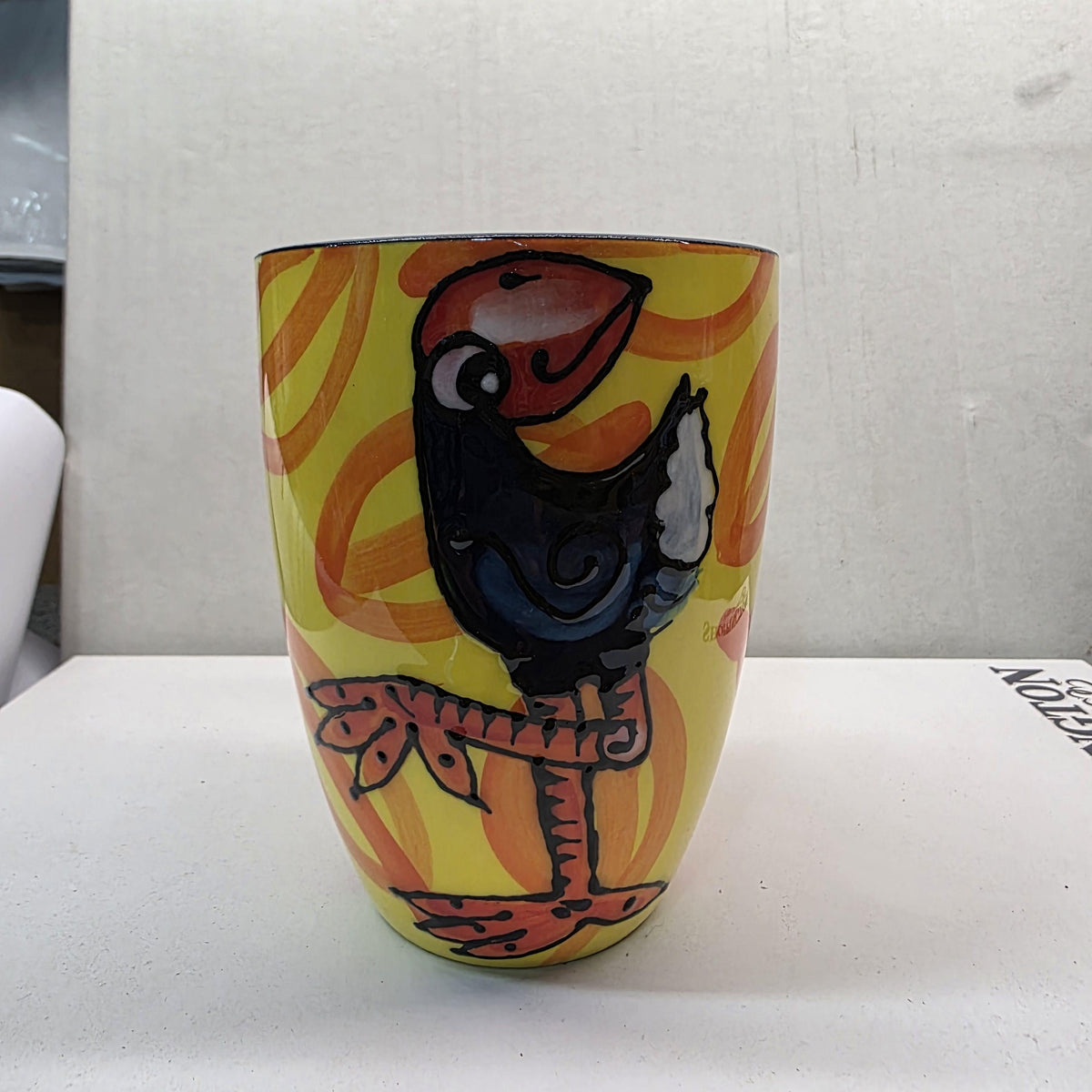 NZ Made Hand Painted - Orange/Yellow Pukeko Blokes Mug