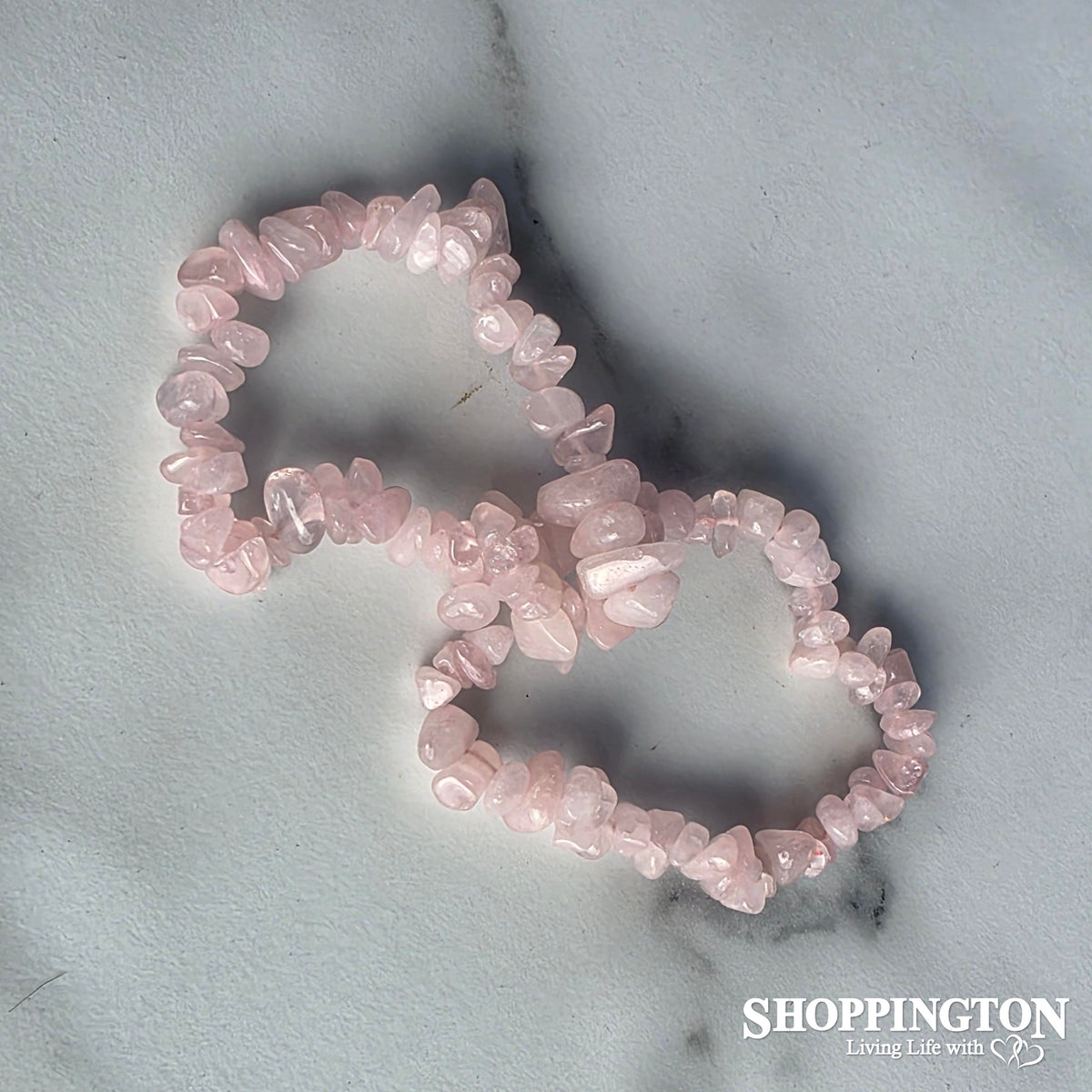 Crystal Gemstone Chip Bracelet - Rose Quartz