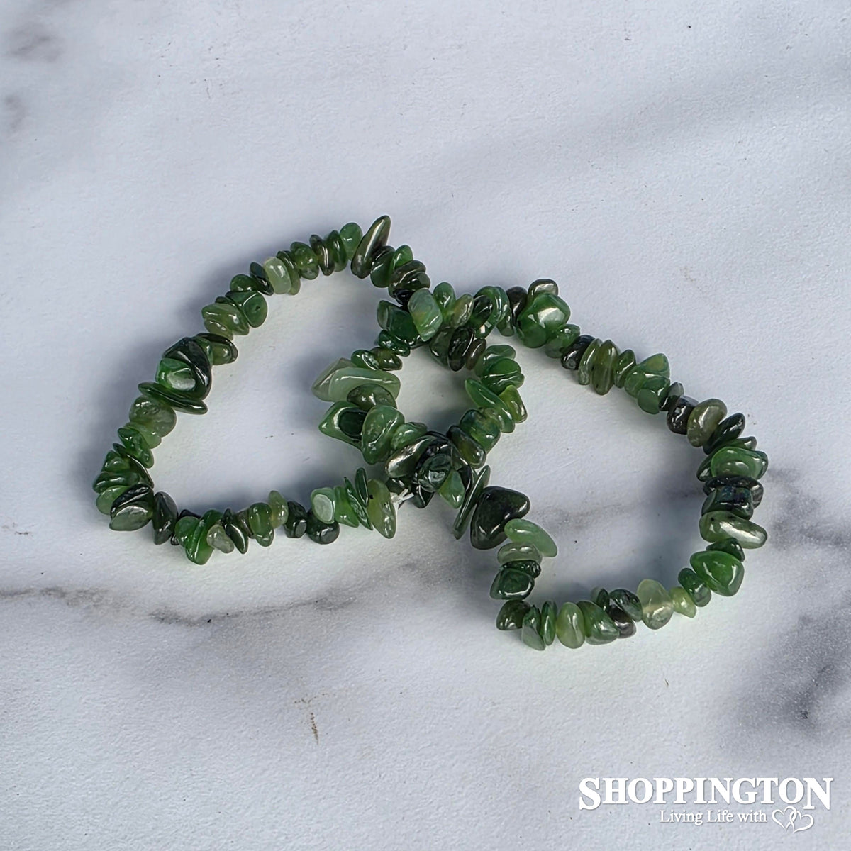 Crystal Gemstone Chip Bracelet - Nephrite Jade