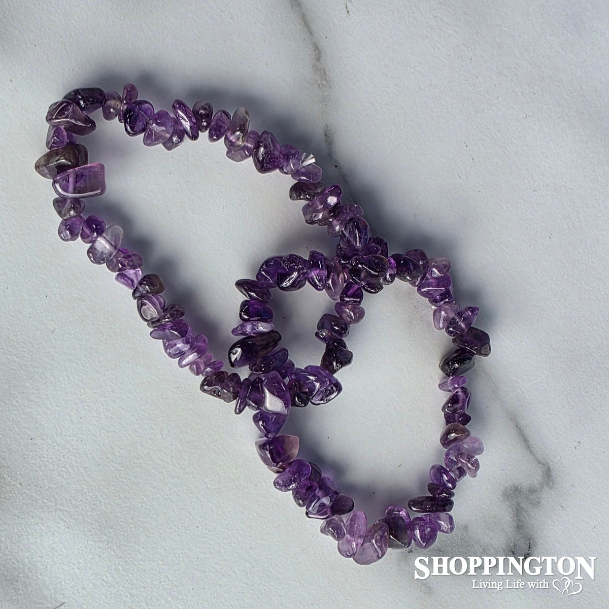 Crystal Gemstone Chip Bracelet - Amethyst