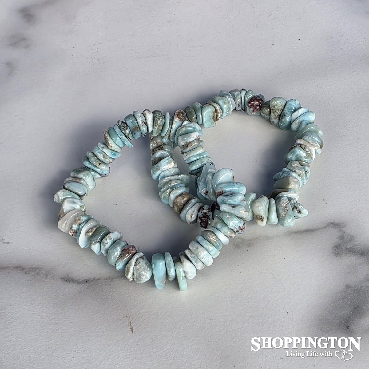 Crystal Gemstone Chip Bracelet - Larimar