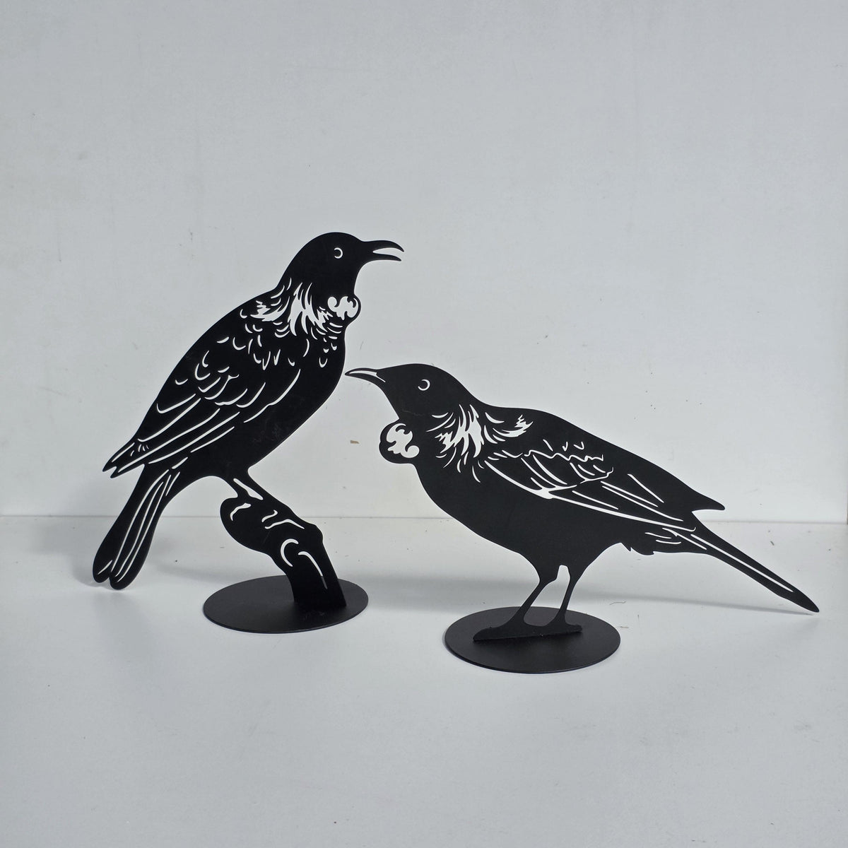 Freestanding Metal Kiwiana Art - Tui on Log (ea)