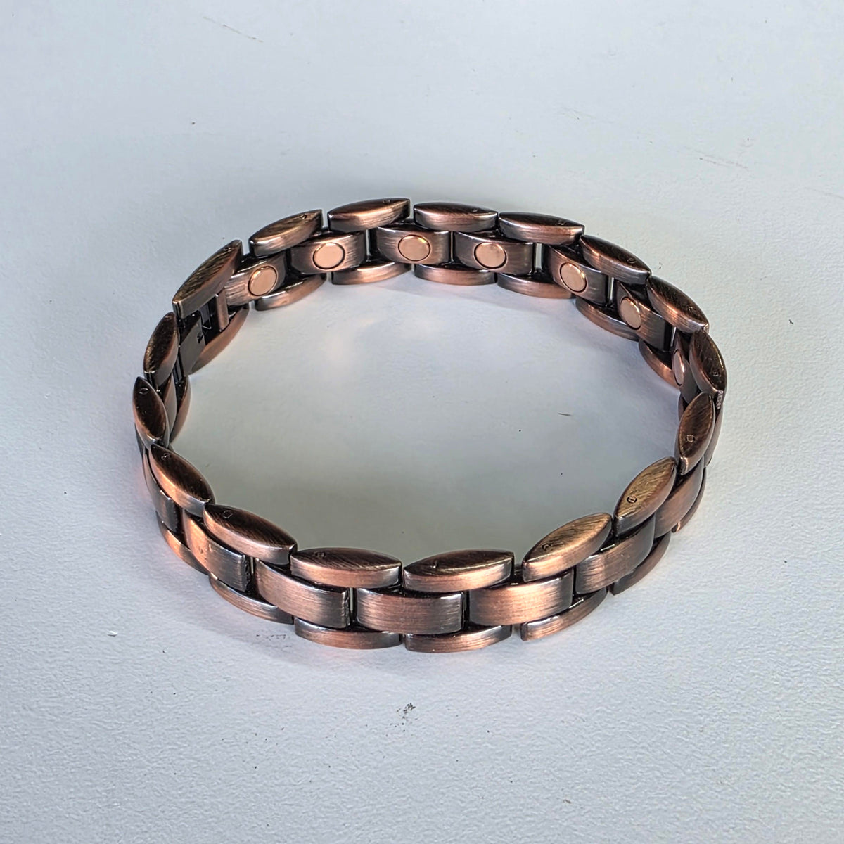 Copper Magnetic Chain Bracelet - Oblong Link Dark