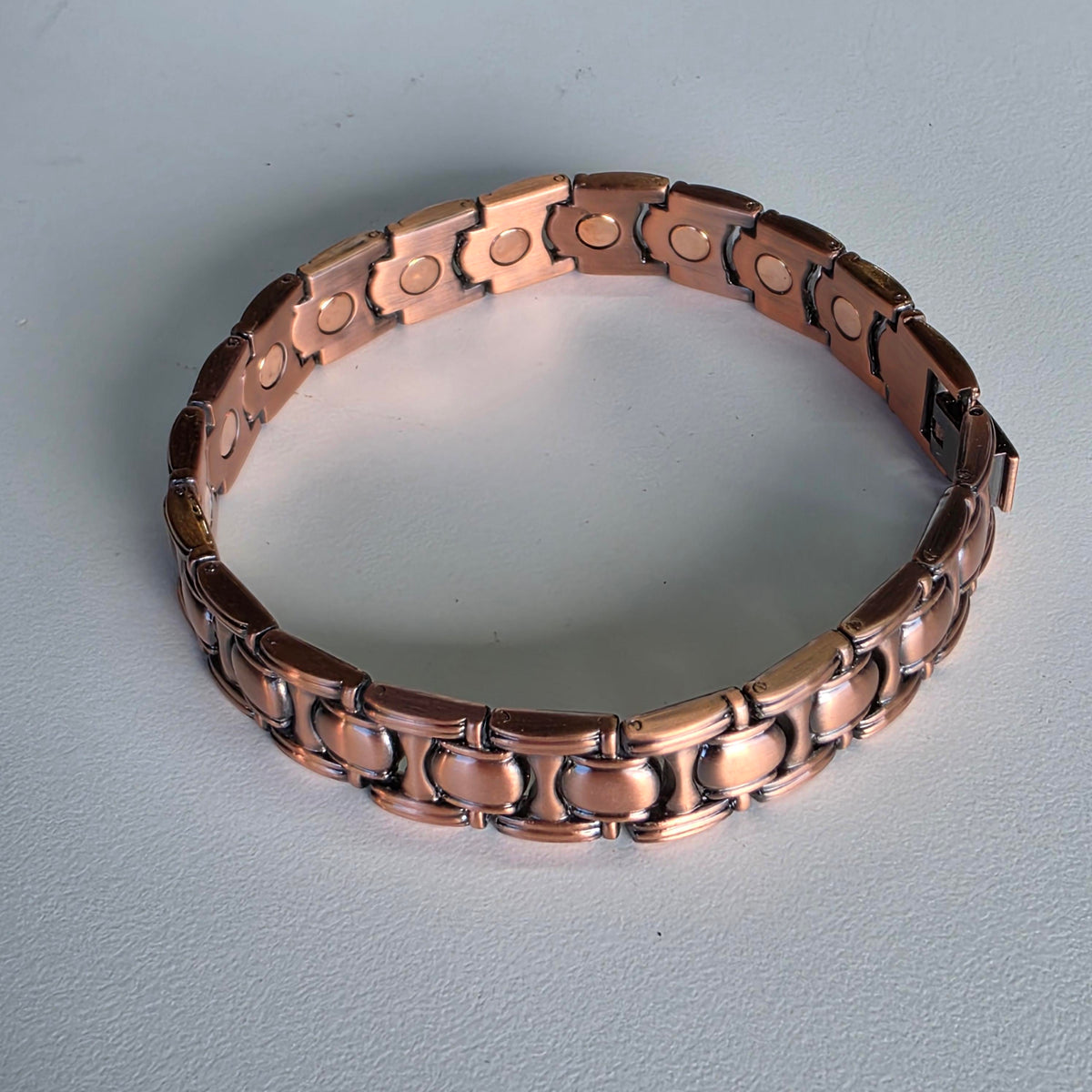 Copper Magnetic Chain Bracelet - Barrel Link