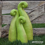 Garden Ornament - Pottery Koru Garden Art - Green (set of 3)