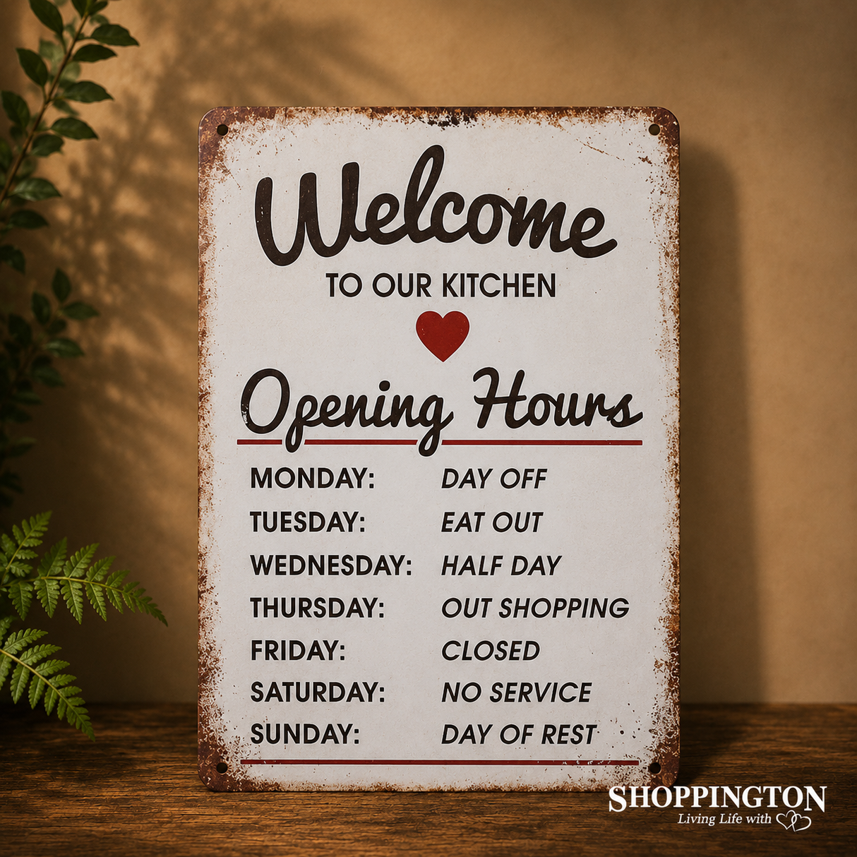 Tin Novelty Sign - Welcome to our Kitchen