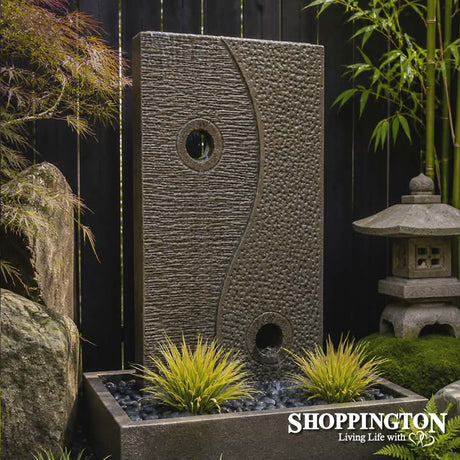 u Yin Yang Water Feature with Holes 70cm x 100cm