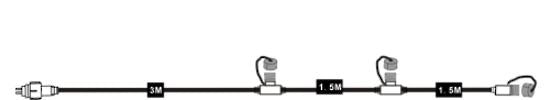 zwf Pondline 2 Pin Cable with 3 Connectors